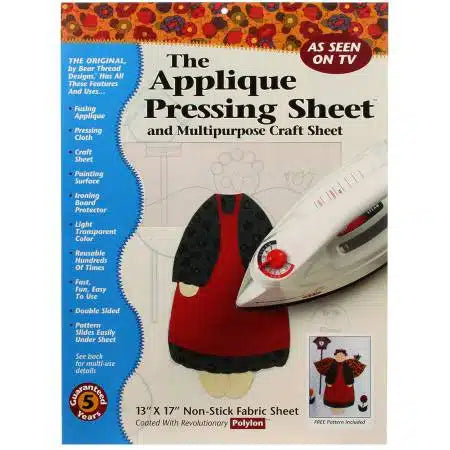 Applique Pressing Sheet and Multipurpose Craft Sheet - 13" x 17" - White by Bear Thread Designs