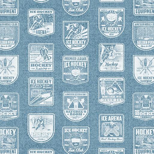 Ice Hockey - Tonal Patches Medium Blue 16893-51 by Benartex
