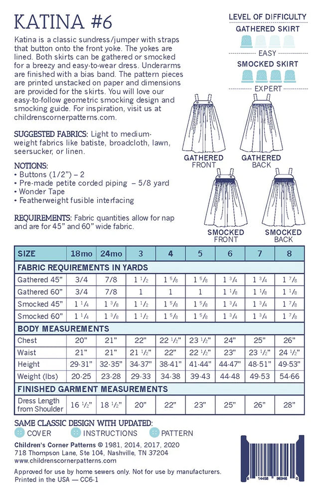 Children's Corner Patterns - Katina
