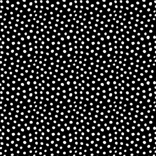 Dots-CD2928 Black with Irregular White Dots by Timeless Treasures