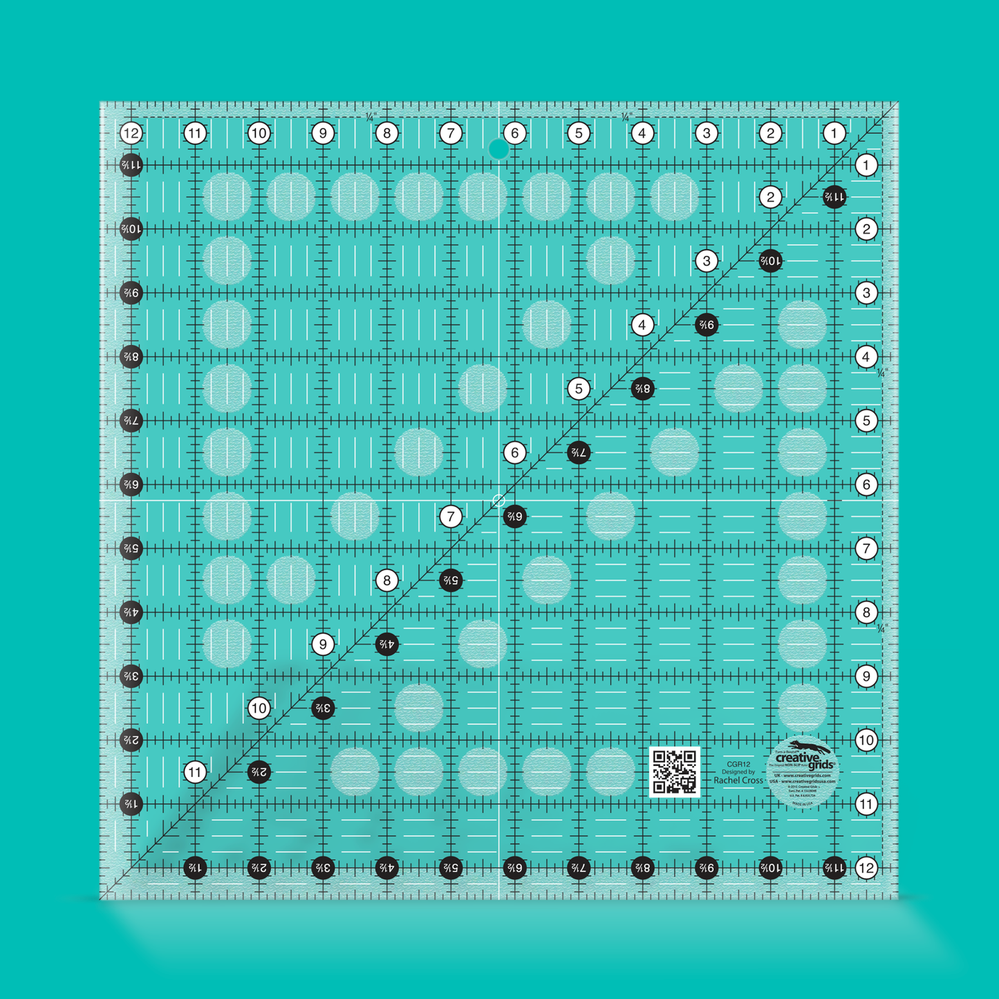 Creative Grids - Quilters Ruler CGR12 12 1/2" x 12 1/2"