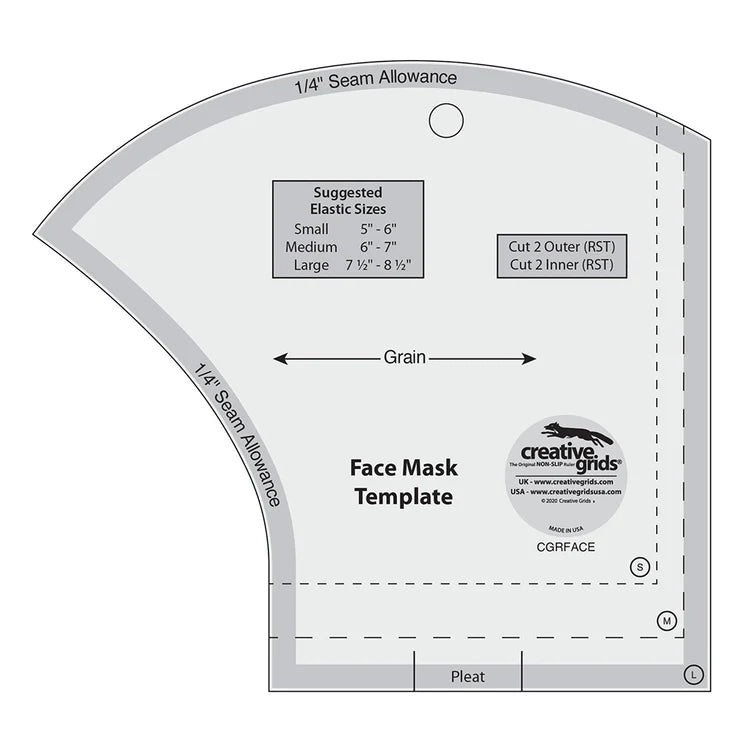 Creative Grids - Face Mask Template 3 Sizes in 1