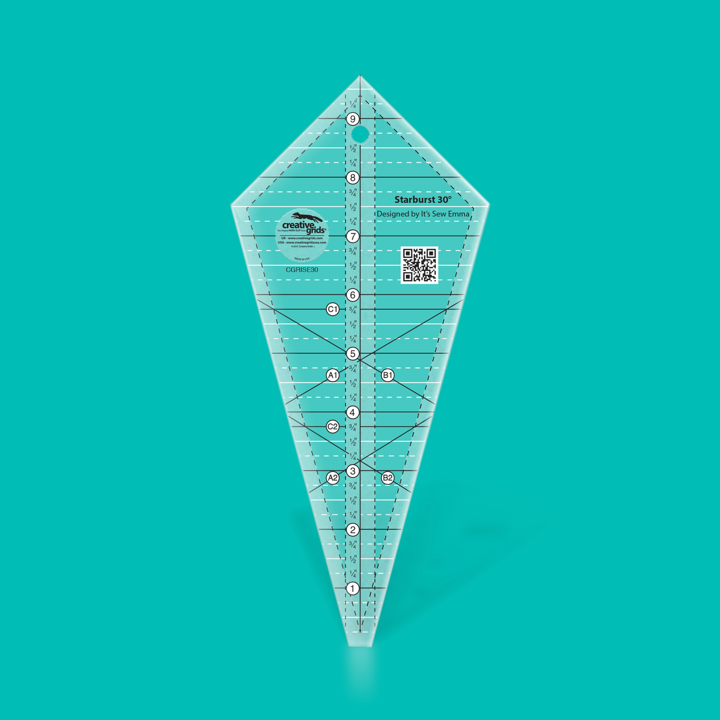 Creative Grids - Starburst 30 Degree Triangle Ruler CGRISE30