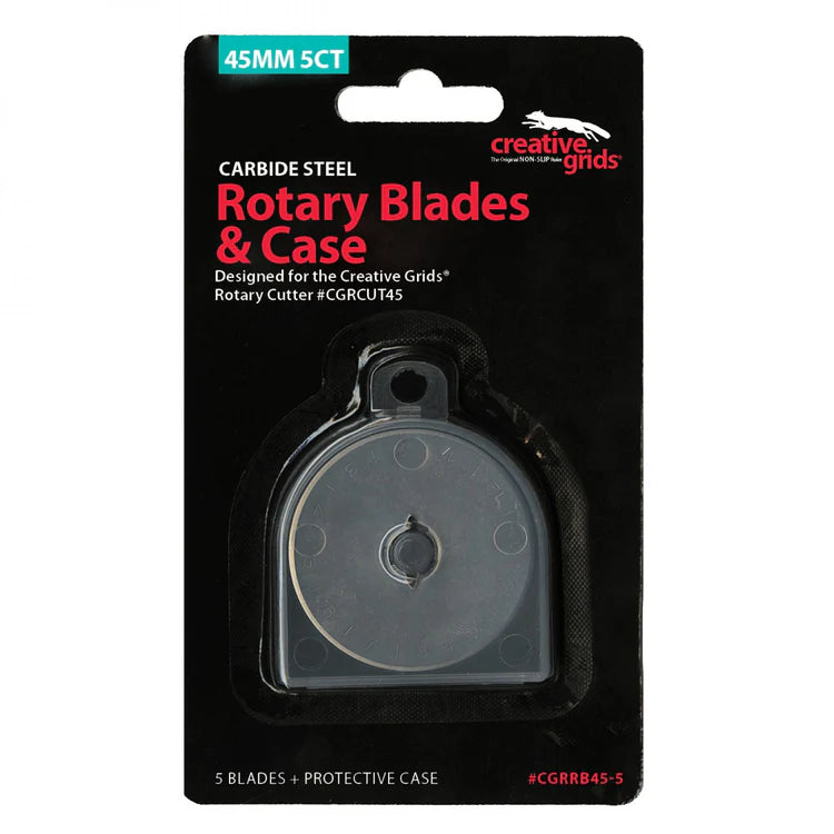 Creative Grids - Carbide Steel Rotary Blades and Case Pkg 0f 5