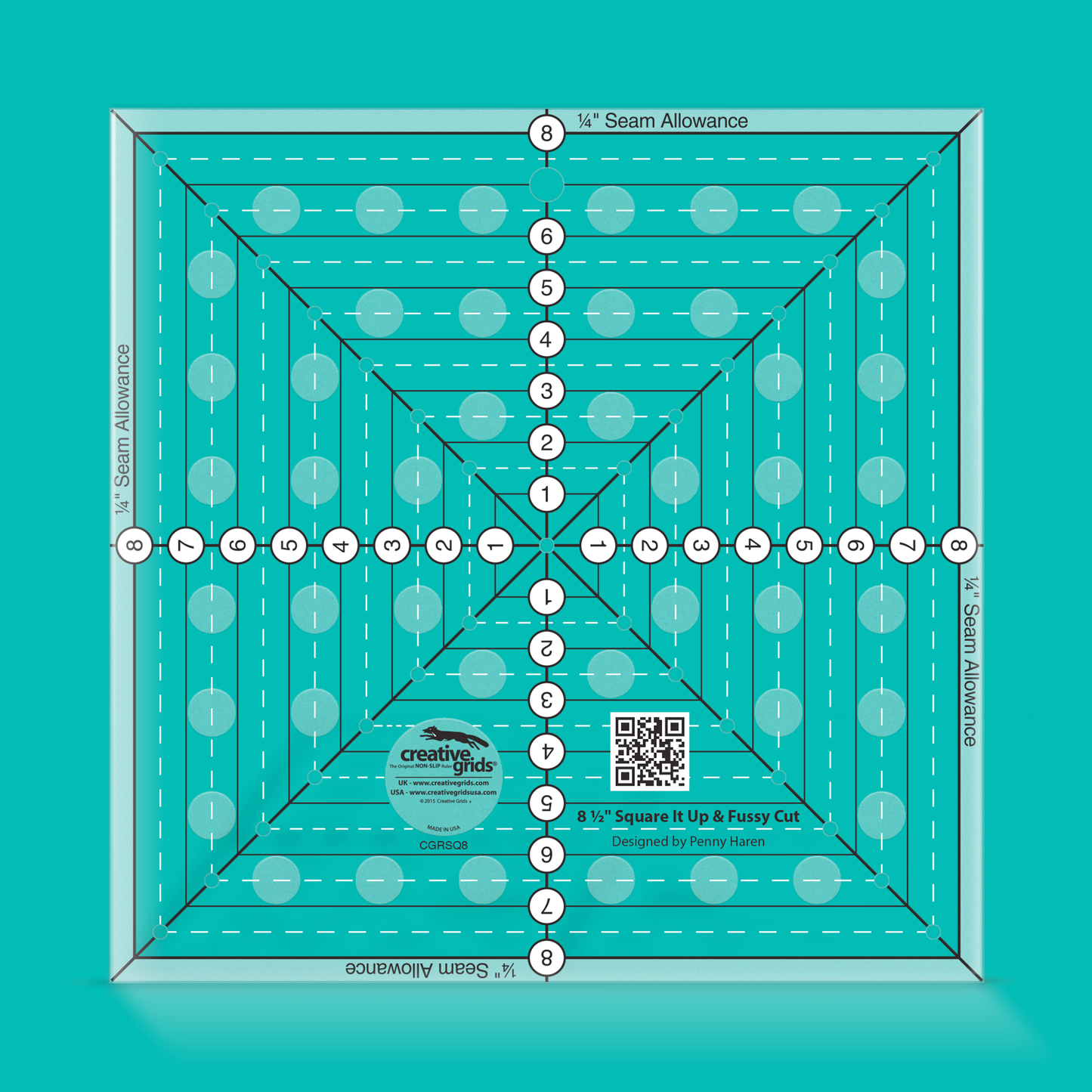 Creative Grids - CGRSQ8 Square It Up & Fussy Cut Ruler 8 1/2"