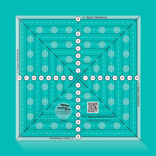 Creative Grids - CGRSQ8 Square It Up & Fussy Cut Ruler 8 1/2"