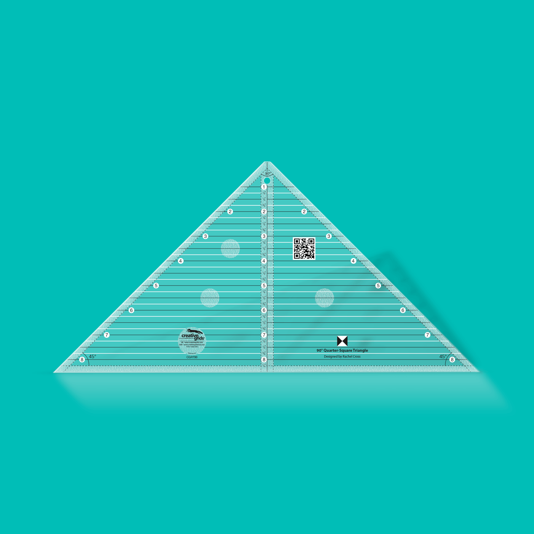 Creative Grids - 90 Degree Quarter-Square Triangle Ruler CGRT90 ...