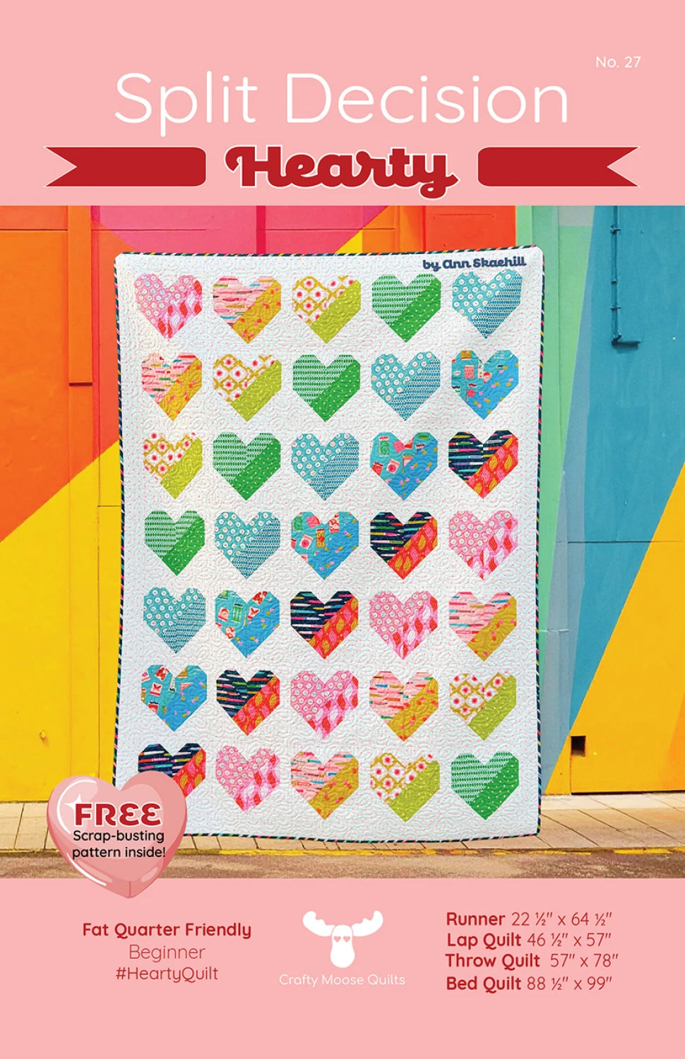 Split Decision Hearty Quilt Pattern by Ann Skaehill for Crafty Moose Quilts