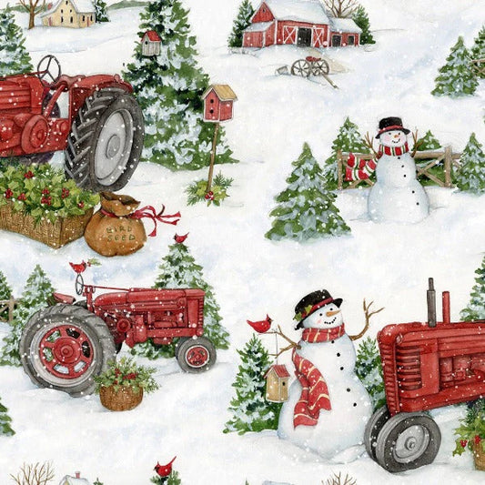 Christmas Farm Tractors by Spring Creative