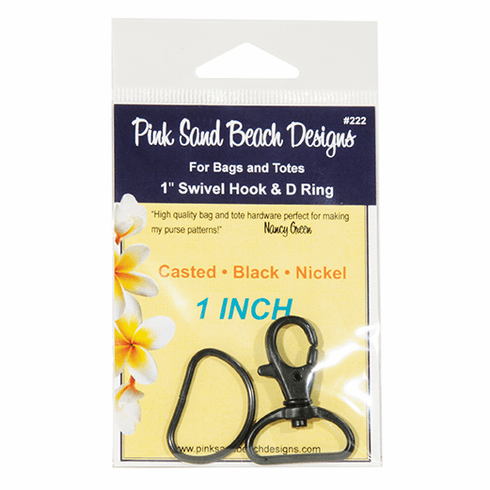 Pink Sand Beach Designs 1" Swivel Hook & D Ring Black Nickel