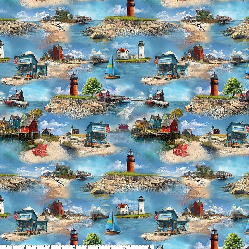 All New England Shop Hop Fabric 2026 - Coatal-55481D by Whistler Studios