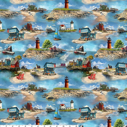 All New England Shop Hop Fabric 2026 PRESALE - Coatal-55481D by Whistler Studios