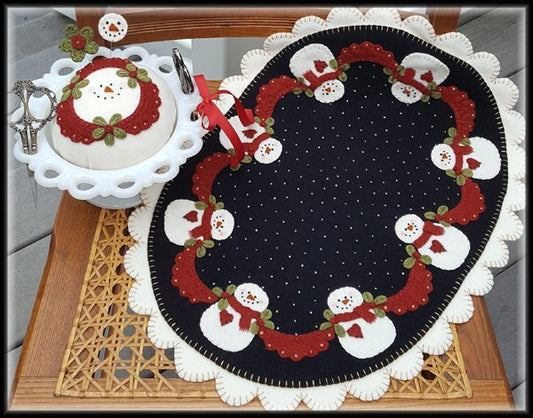 Decking the Halls Table Runner and Pincushion Pattern #211 by Penny Lane Primitives