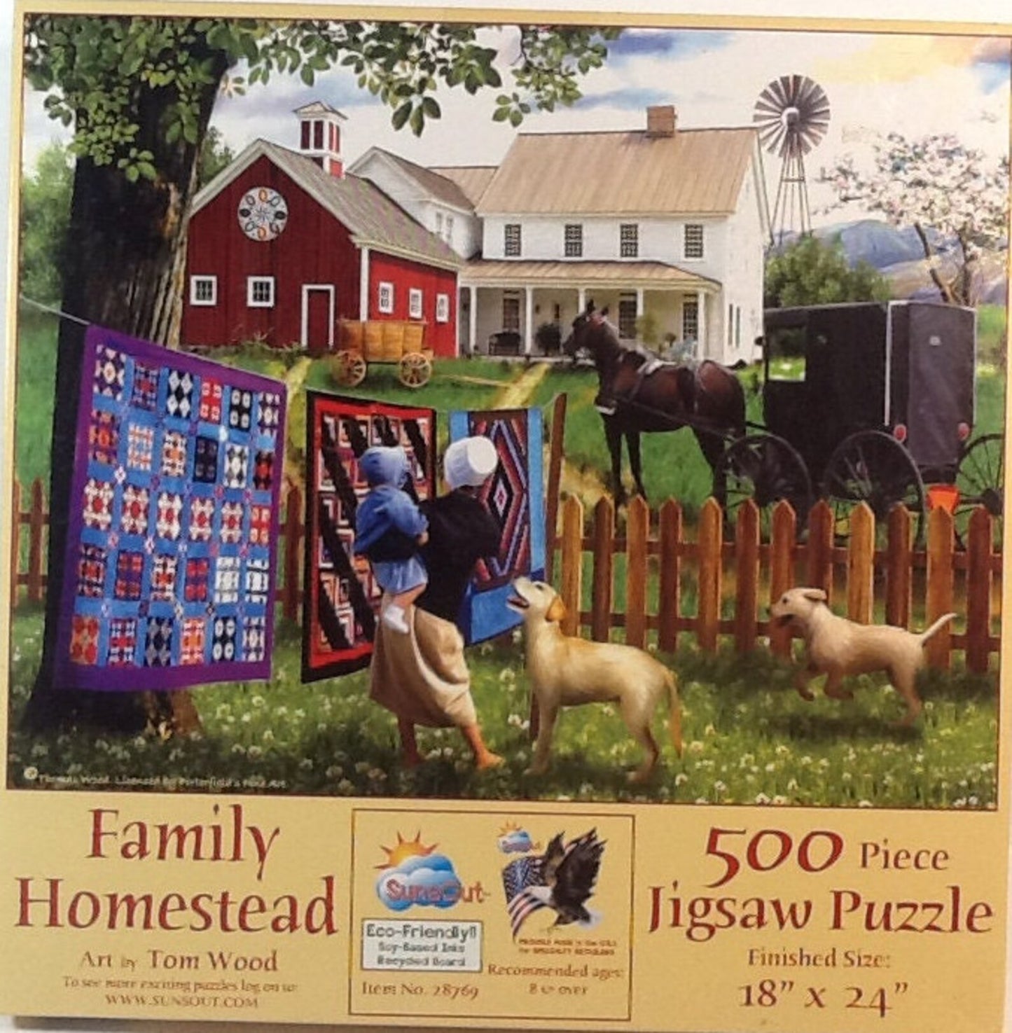Puzzle - Family Homestead 500 Piece Puzzle - Art by Tom Wood