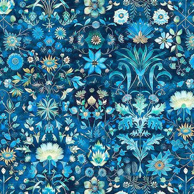 Folklore - Floral Blue 2600-31645-B by QT Fabrics