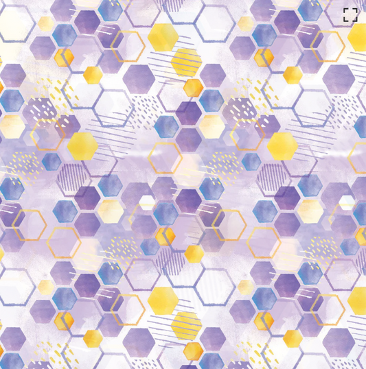 Welcome to Our Hive - Hi Honey Mauve by Camelot Fabrics