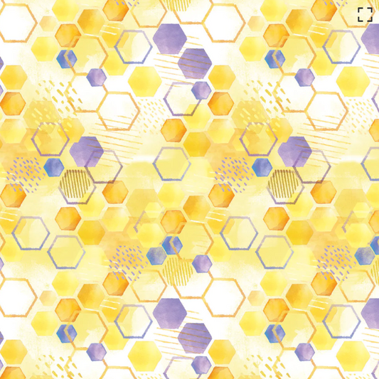 Welcome to Our Hive - Hi Honey Yellow by Camelot Fabrics