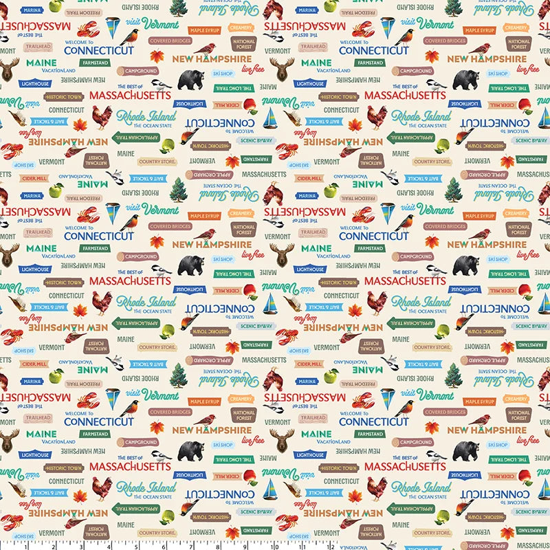 All New England Shop Hop Fabric 2026 - Icon Toss-55484D-6 by Whistler Studios
