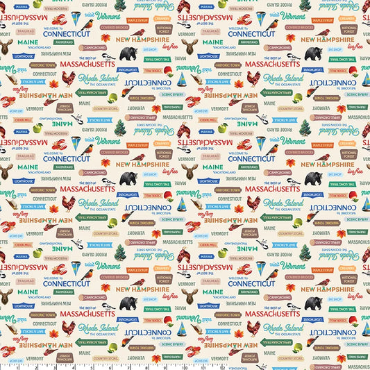 All New England Shop Hop Fabric 2026 PRESALE - Icon Toss-55484D-6 by Whistler Studios