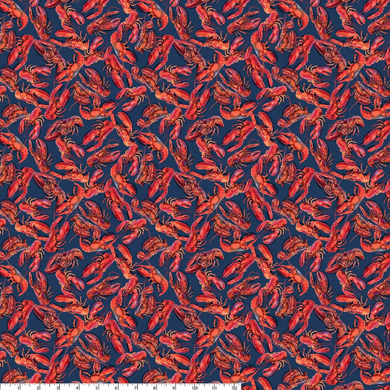 All New England Shop Hop Fabric 2026 - Lobsters 55483D-5 by Whistler Studios