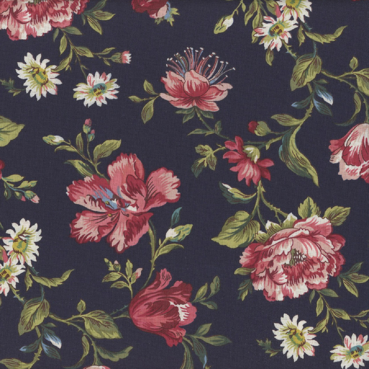 Midnight Meadow - Smithsonian Institution R650840 Navy by Marcus Fabrics