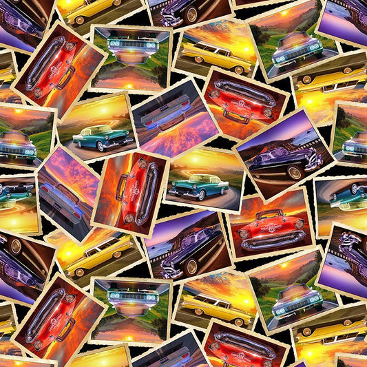 Classic Cars On Sunset - Multi CD4020 by Timeless Treasures