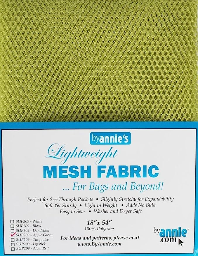 By Annie - Lightweight Mesh Fabric - Apple Green