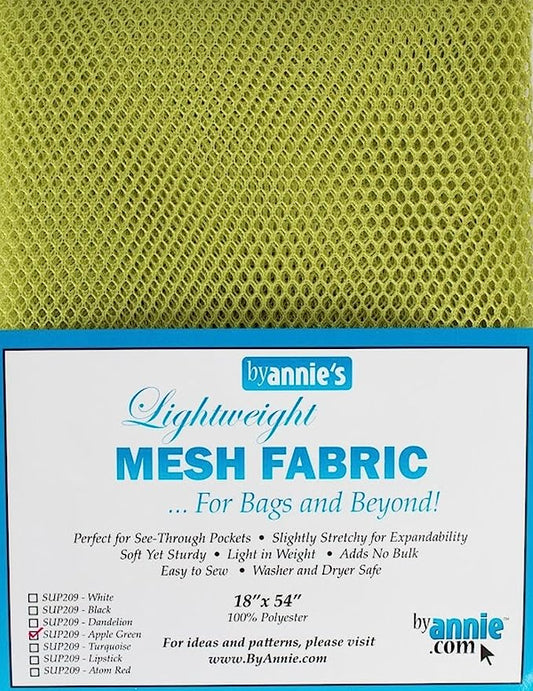 By Annie - Lightweight Mesh Fabric - Apple Green