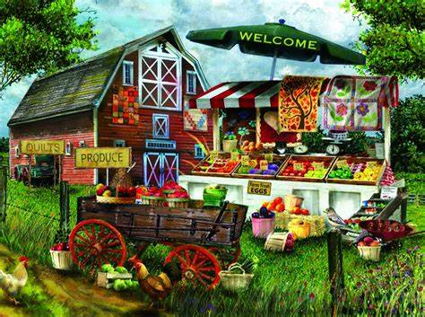 Puzzle - Fresh Country Produce - 1000 Piece Jigsaw Puzzle by Tom Wood