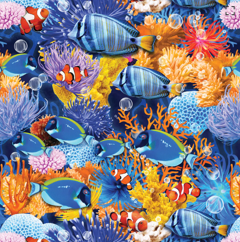Ocean Story - Sea Life Navy by Camelot Fabrics