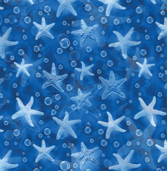 Ocean Story - Tonal Fish Blue by Camelot Fabrics