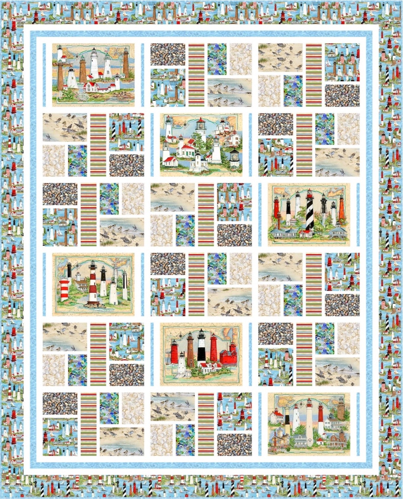 Oceanside Mosaic Quilt Pattern by Pine Tree County Quilts