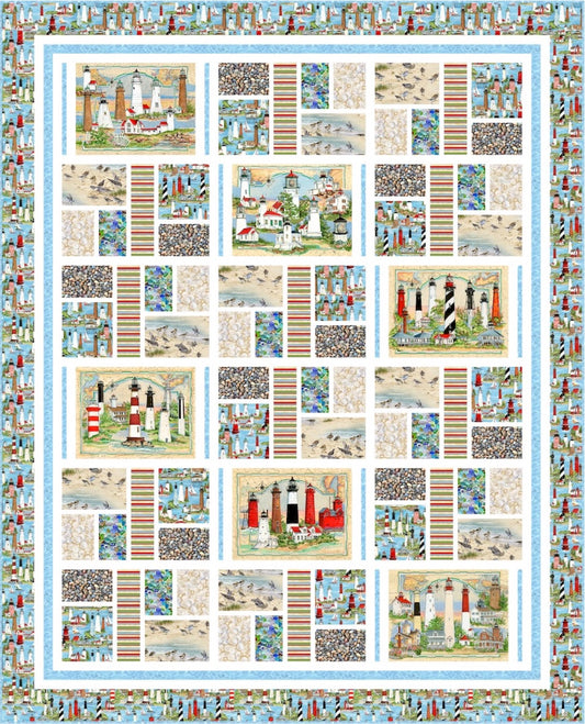 Oceanside Mosaic Quilt Pattern by Pine Tree County Quilts