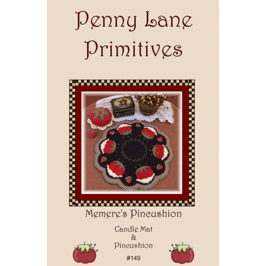 Memere's Pincushion Candle Mat & Pincushion Pattern #149 by Penny Lane Primitives