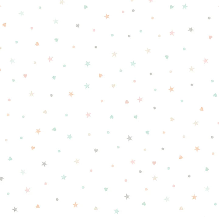 First Impressions Flannel - Ditzy Stars & Hearts 6021 by P & B Textiles