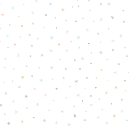 First Impressions Flannel - Ditzy Stars & Hearts 6021 by P & B Textiles