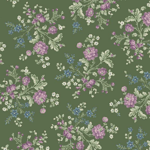 Vivienne - Petite Bouquet - Green by Marcus Fabrics