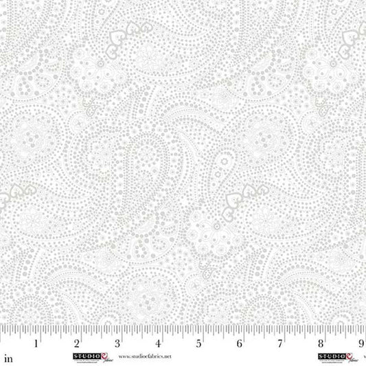 White on White - Best of Cream & Sugar - Paisley 8922-01W by Studio E Fabrics