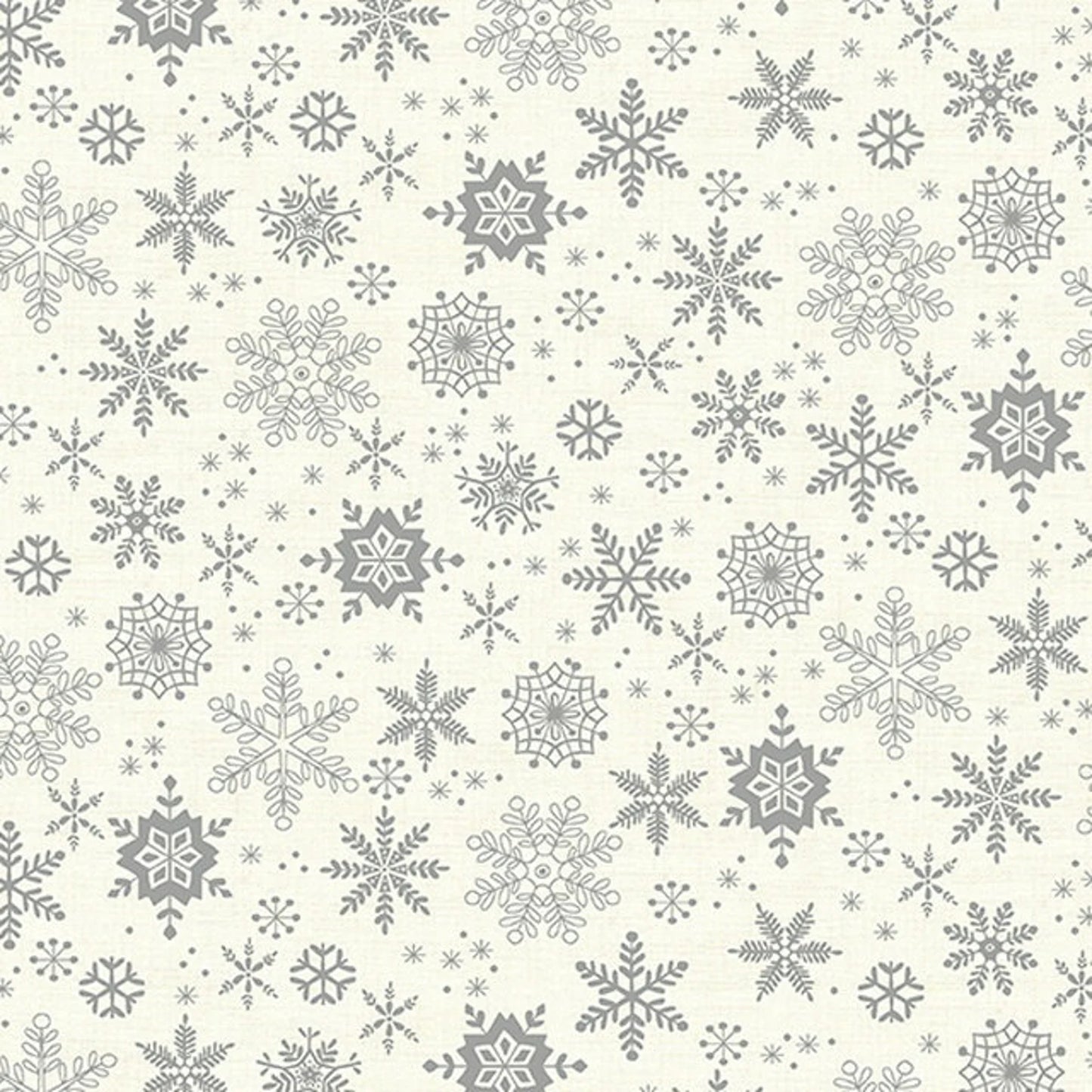Scandi 2023  - Gray Snowflakes on Cream by Makower UK