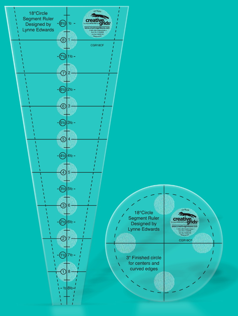 Creative Grids - Non-Slip 18 Degree Dresden Plate Ruler