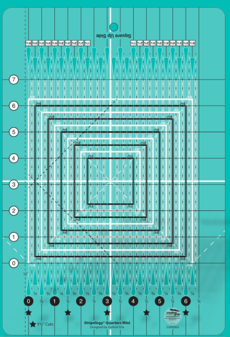 Creative Grids - Stripology Quarters Mini Ruler