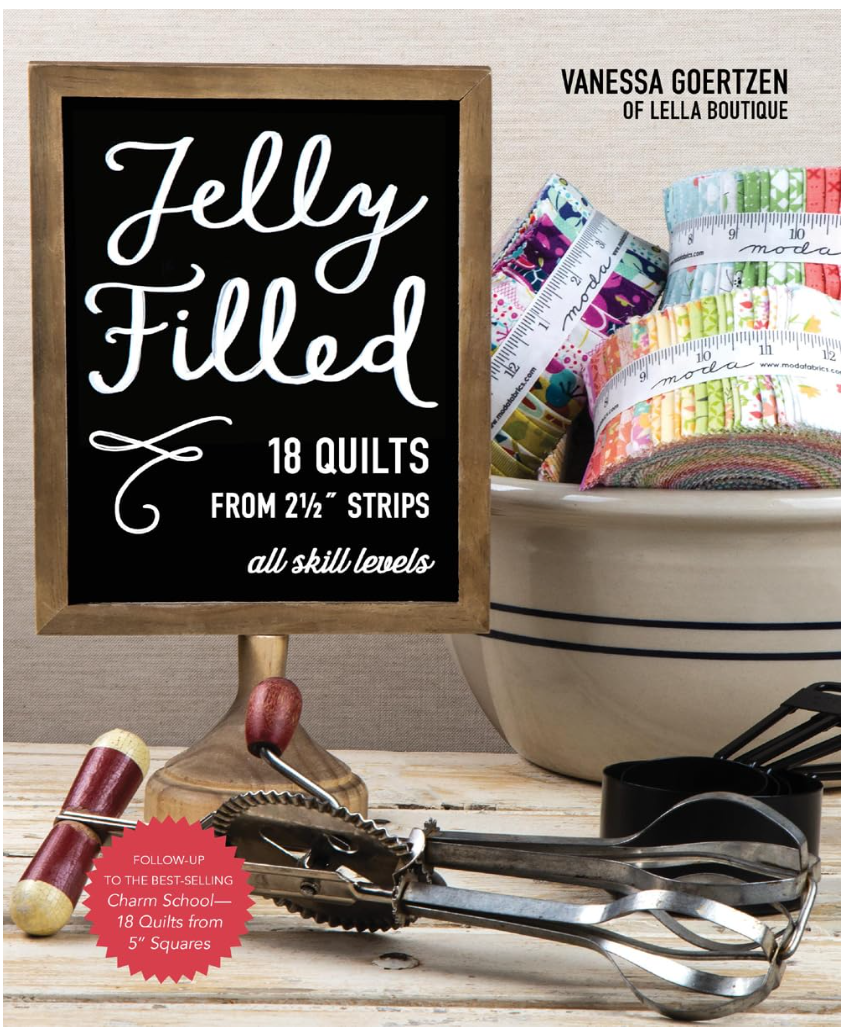 Jelly Filled - 18 Quilts from 2 1/2" Strips by Vanessa Goertzen and R/W/B Strip Combo