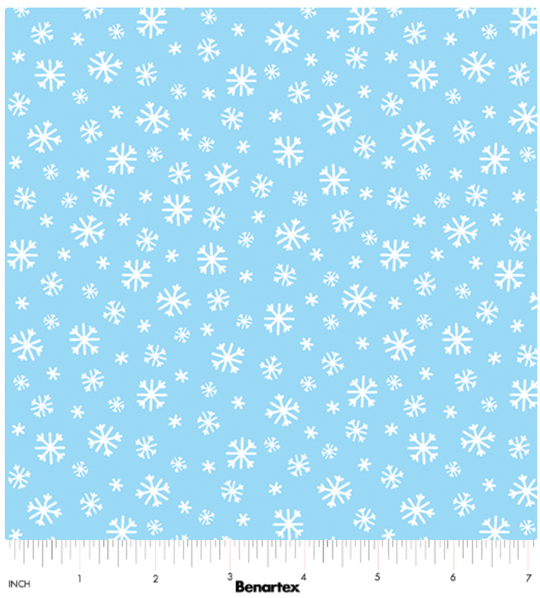 Arctic Friends - Frosty Flakes Light Blue by Benartex