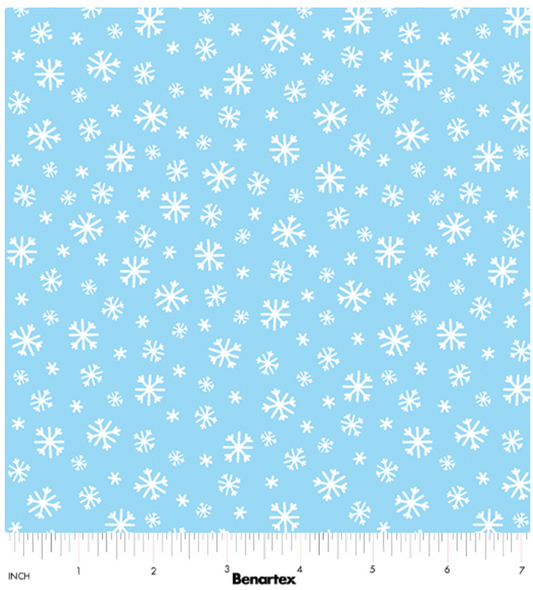 Arctic Friends - Frosty Flakes Light Blue by Benartex