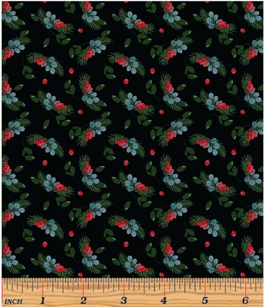 All New England Shop Hop 2024 - Little Berries-Black by Benartex