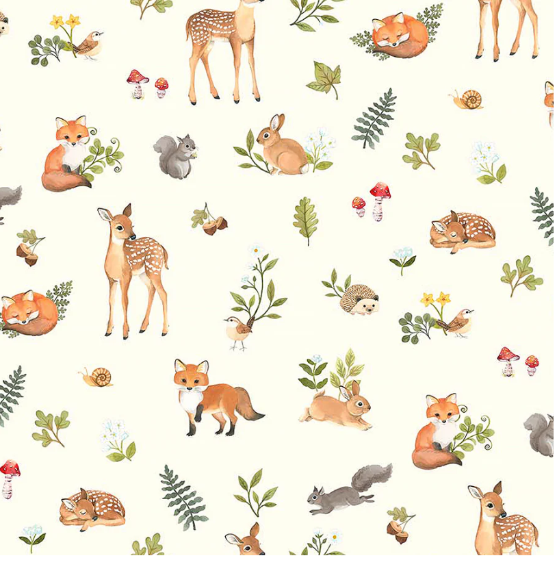 Woodland Babes - Animals Cream Multi for Northcott