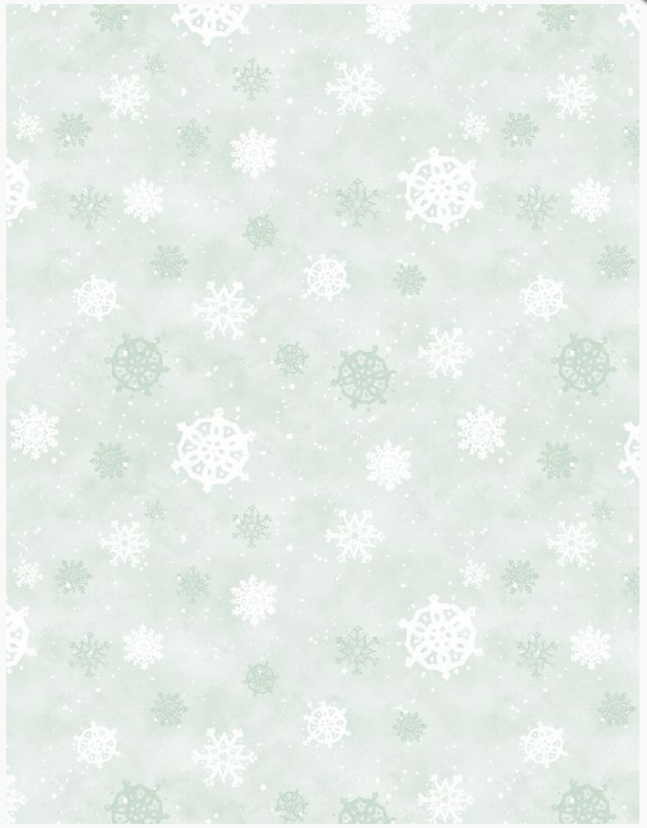 Medley in Red - Snowflakes Mint Green by Wilmington Prints