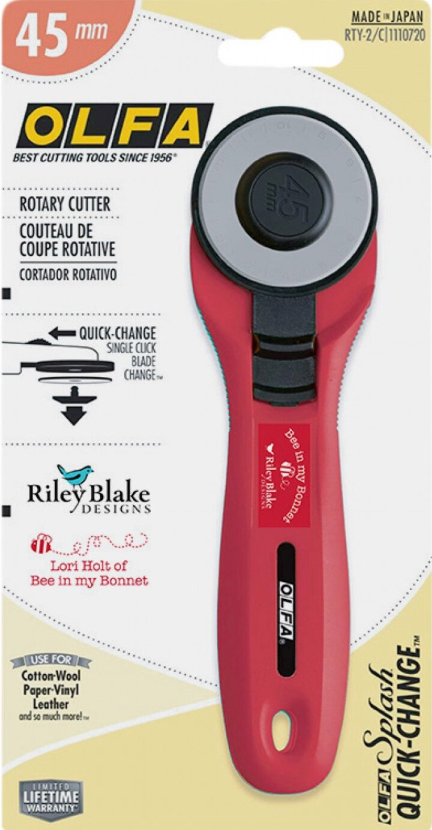 Olfa Red Rotary Cutter 45 mm- Riley Blake Designs