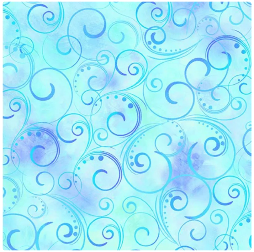 108" Swirling Splendor - Aqua by Benartex