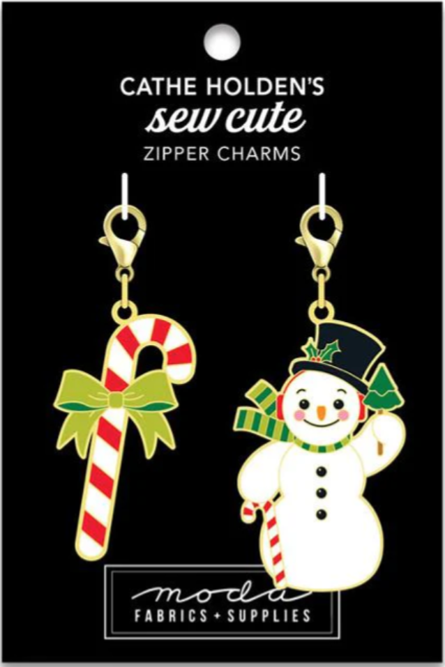 Zipper Charms - Candy Cane and Snowman - Cathe Holden for MODA